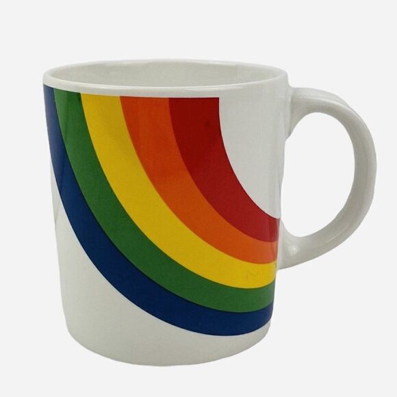 Vintage 1980s Rainbow Mug Korea FTDA Stranger Things Pride Gay Queer Gift 80s - Picture 2 of 11